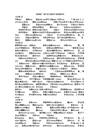 “新课标”高中语文教材中易读错的字