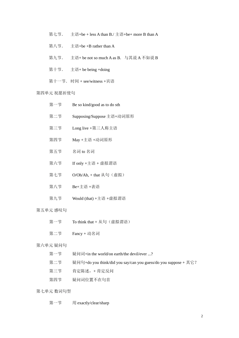 英语特殊句型脚本大纲目标意义_第3页