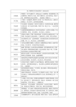 初三5物理简评