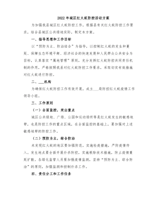 2022年城区红火蚁防控活动方案
