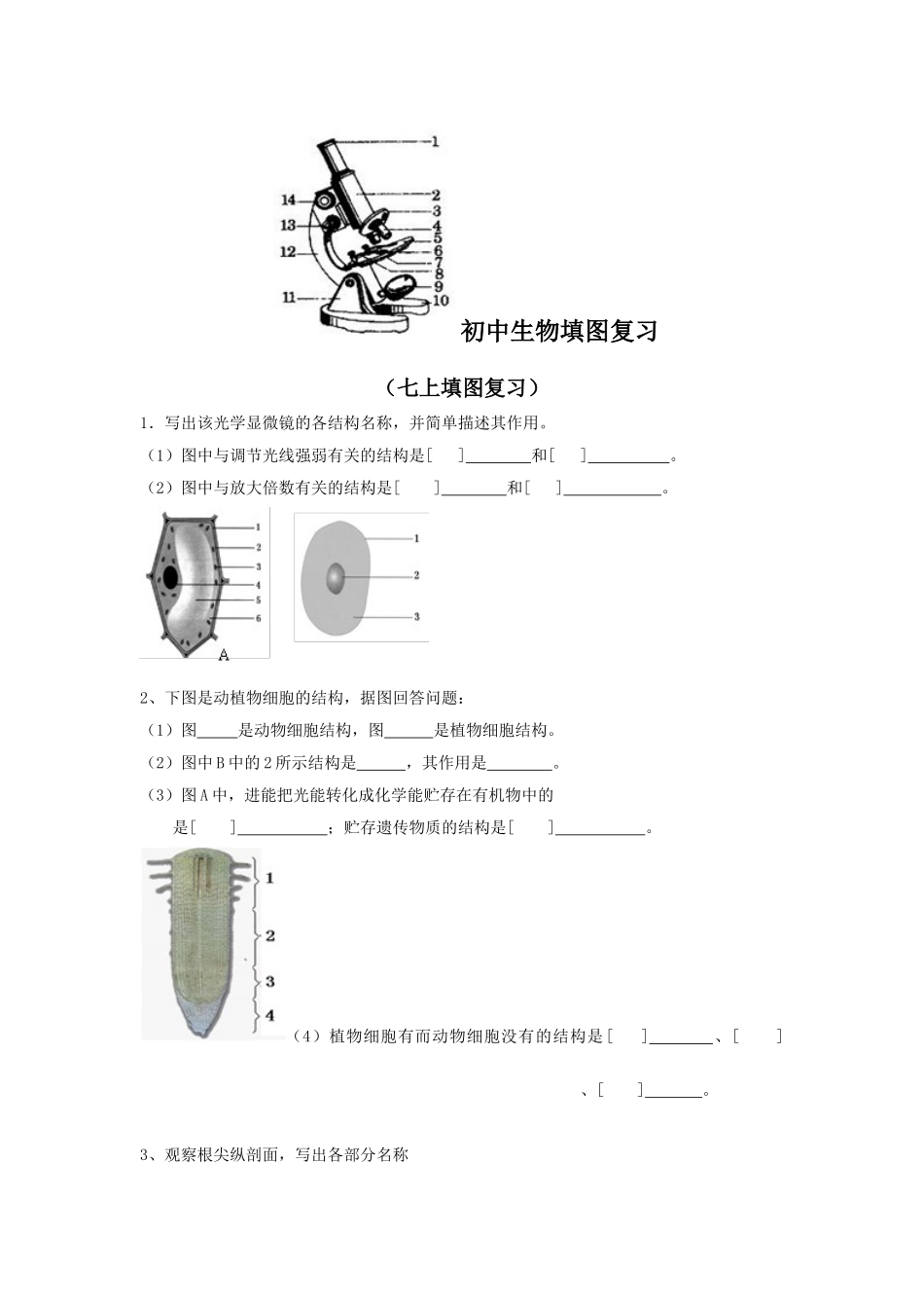 初中生物填图复习_第1页