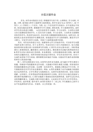 分层次留作业