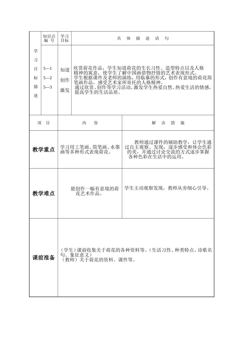 映日荷花别样红课堂教学设计表_第3页