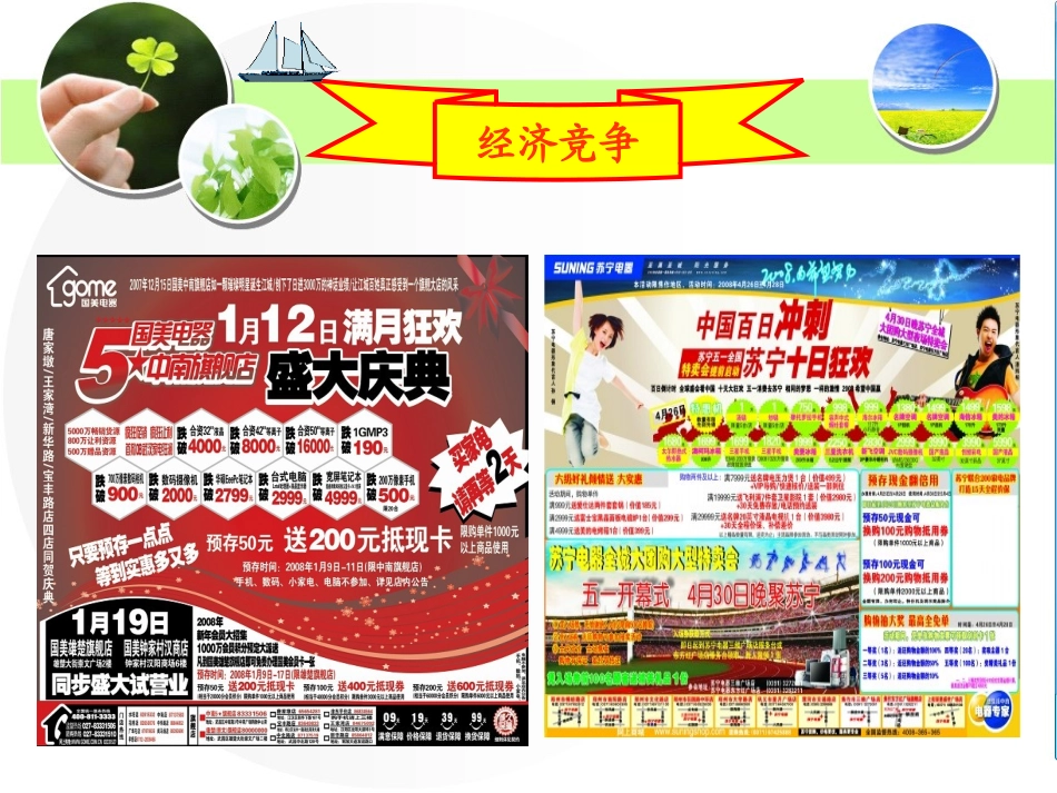 初中二年级思想品德上册第四单元交往艺术新思维第八课竞争合作求双赢第一课时课件_第3页