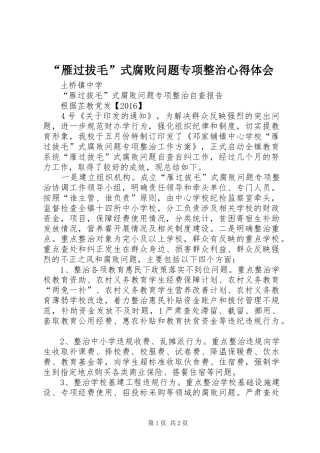 “雁过拔毛”式腐败问题专项整治心得体会