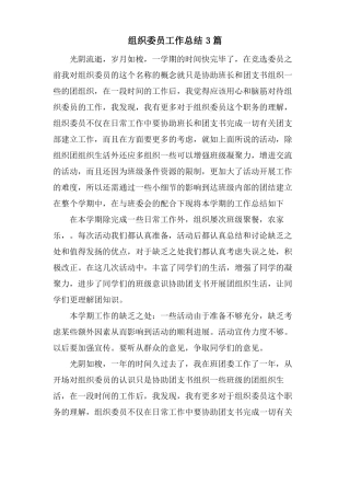 组织委员工作总结3篇