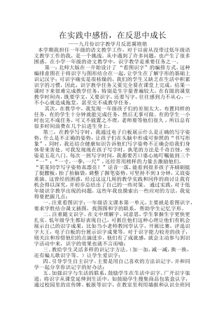 在实践中感悟，在反思中成长2223