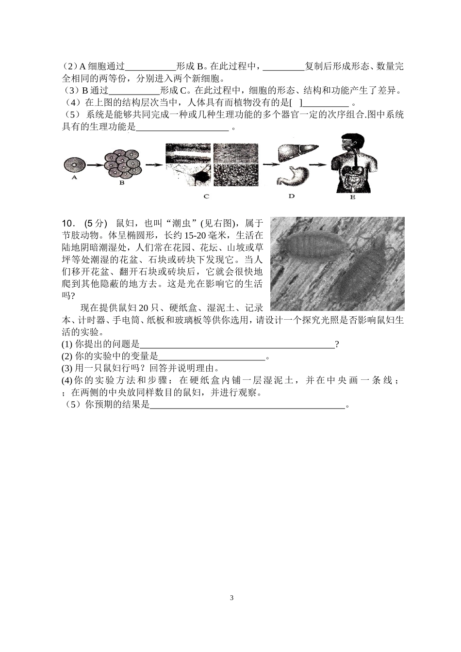 2014胜利中学10月月考生物试卷_第3页