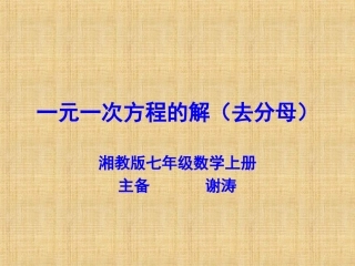 一元一次方程的解法3（去分母）