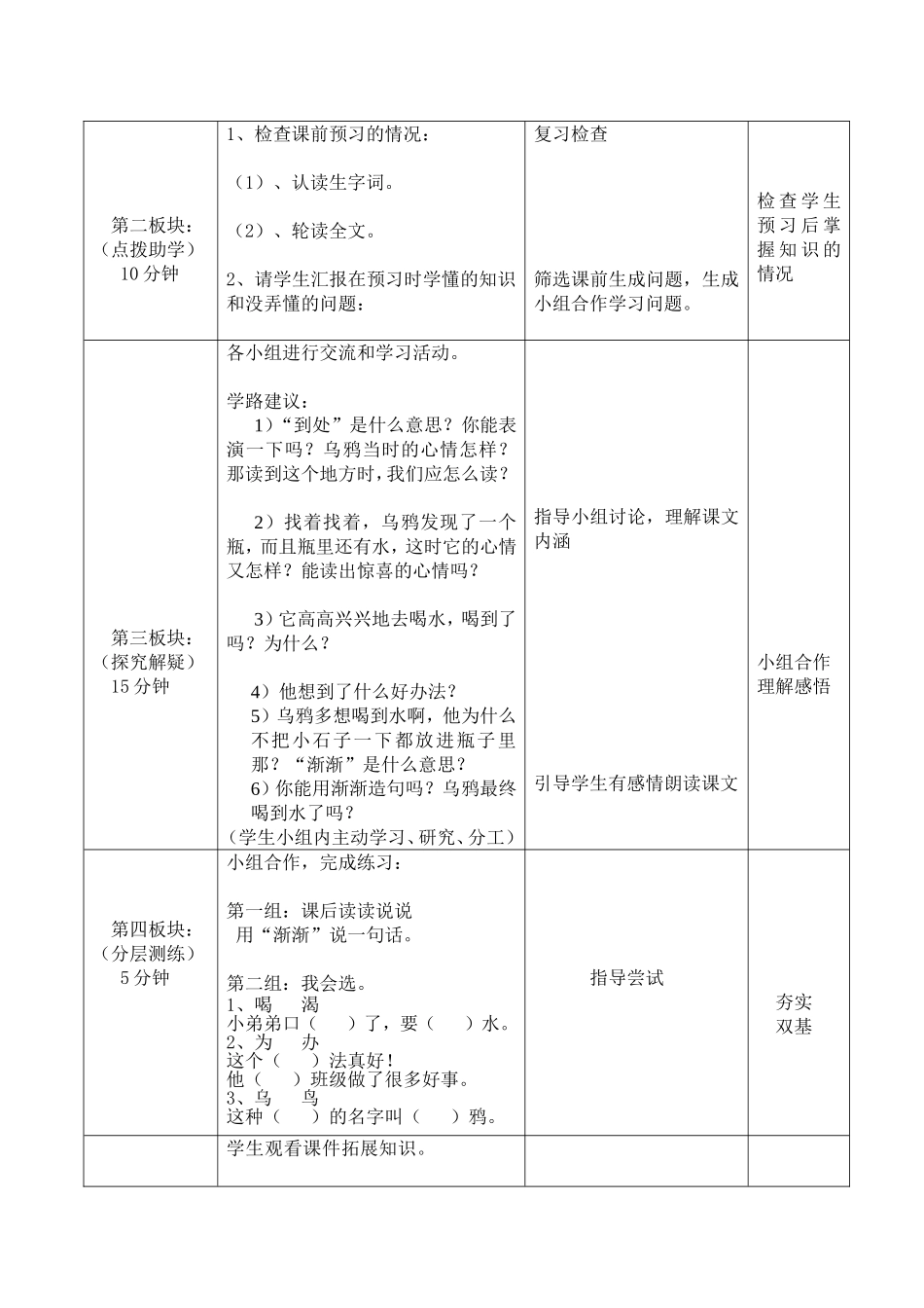 乌鸦喝水教学设计（马莉佳）_第2页