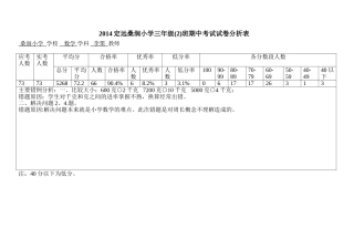 2014桑涧小学三年级试卷分析