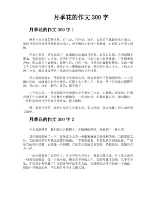 月季花的作文300字