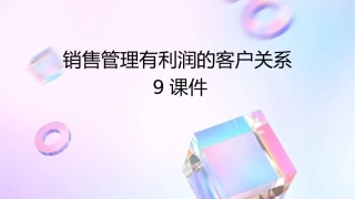 销售管理有利润的客户关系9课件