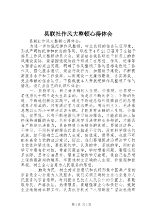 县联社作风大整顿心得体会