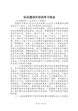 队伍建设年活动学习体会