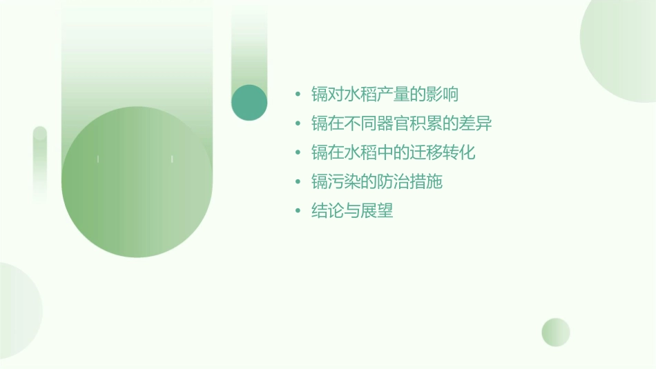镉对水稻产量的影响及其在不同器官积累的差异课件_第2页