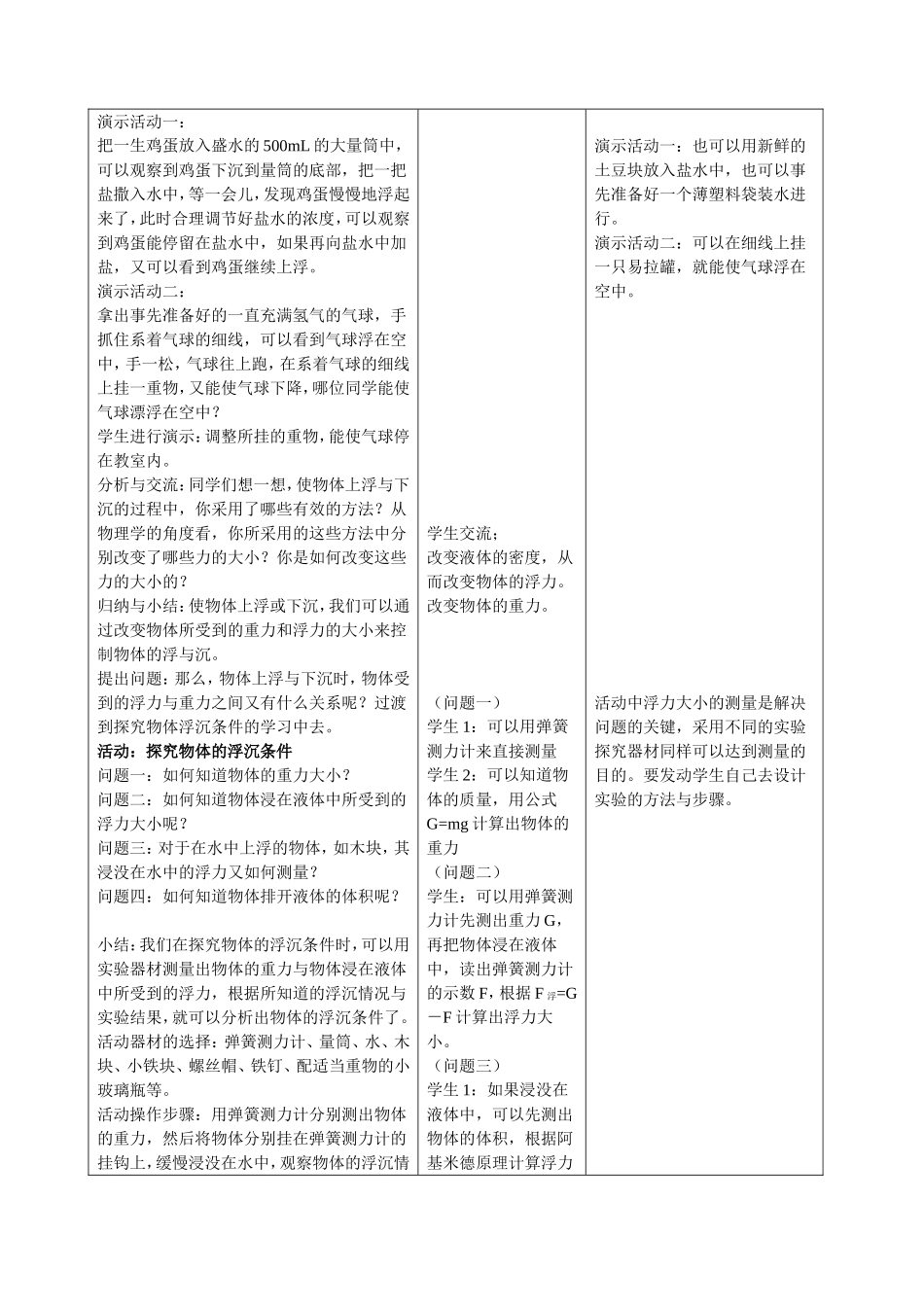 物体的浮与沉教学设计_第2页