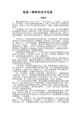 想象一棵树的花开花落