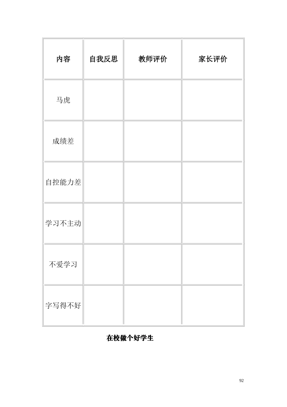 学生日常表现记录表_第3页