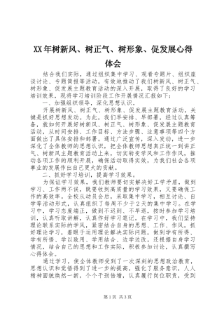 XX年树新风、树正气、树形象、促发展心得体会