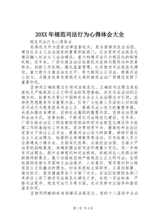 20XX年规范司法行为心得体会大全_1