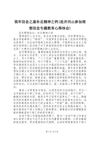 筑牢信念之基补足精神之钙(赴井冈山参加理想信念专题教育心得体会)