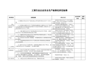 工贸行业企业安全生产标准化评定标准