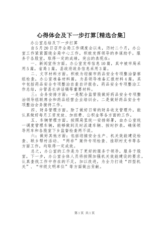 心得体会及下一步打算[精选合集]