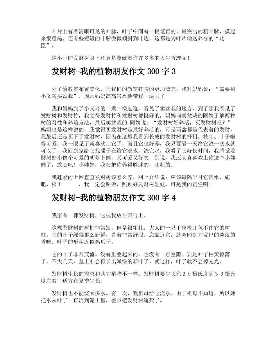 发财树我的植物朋友作文300字_第2页