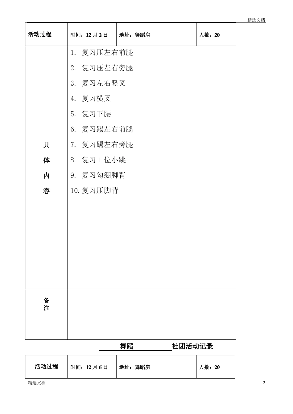 舞蹈社团活动记录_第2页