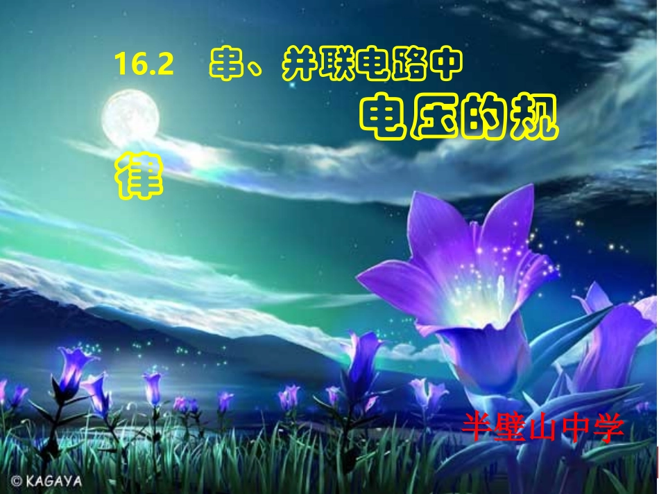 九年级物理串并联电路的电压规律_第1页