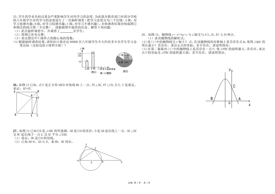 中考模拟试题_第3页