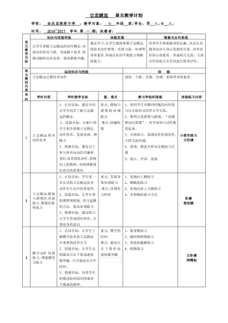 立定跳远课时教学计划