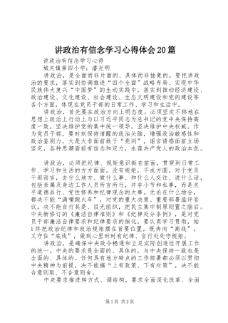 讲政治有信念学习心得体会20篇 (3)