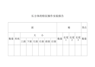 长方体的特征操作实验报告