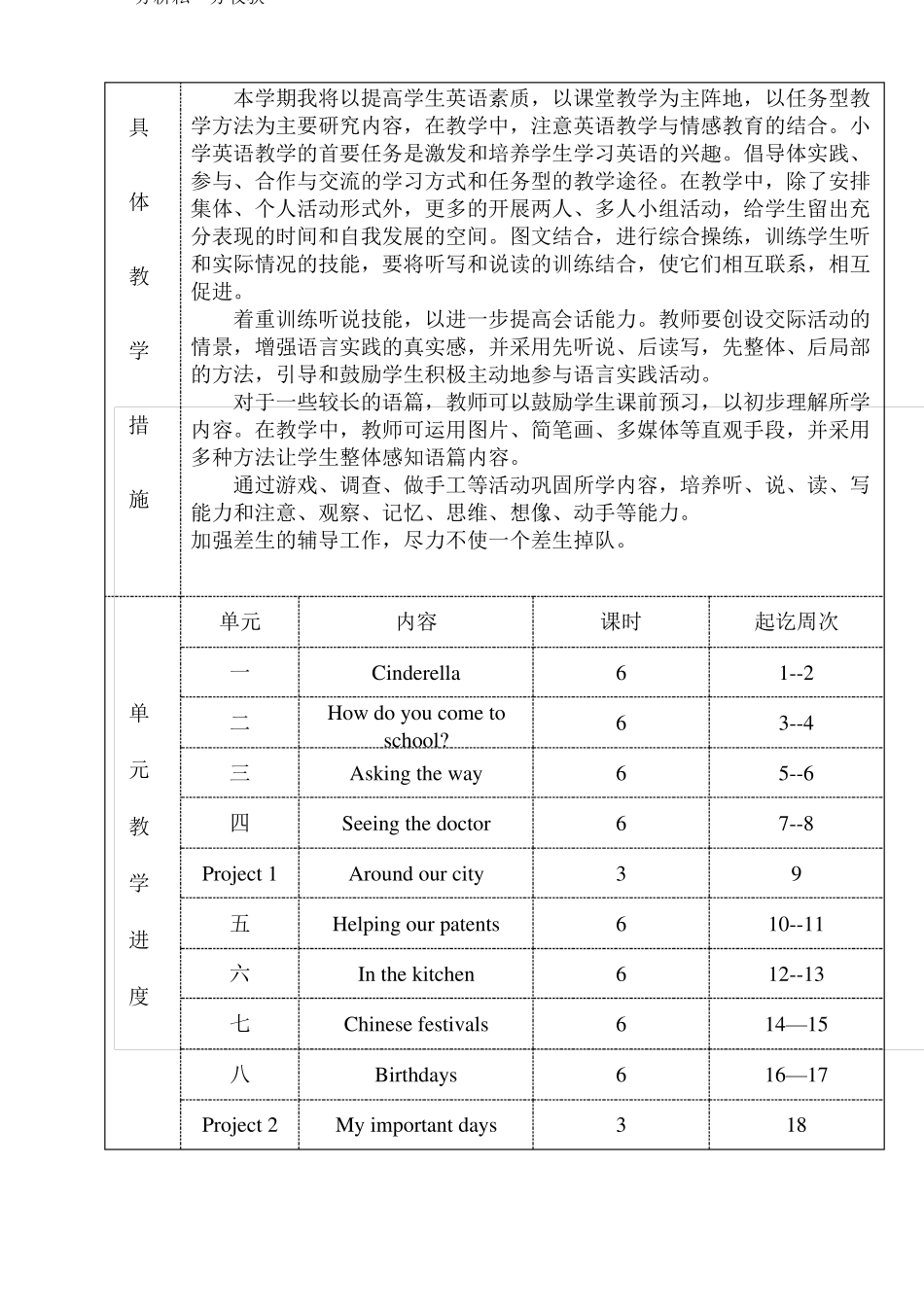 译林版小学英语5B单元教学计划_第1页