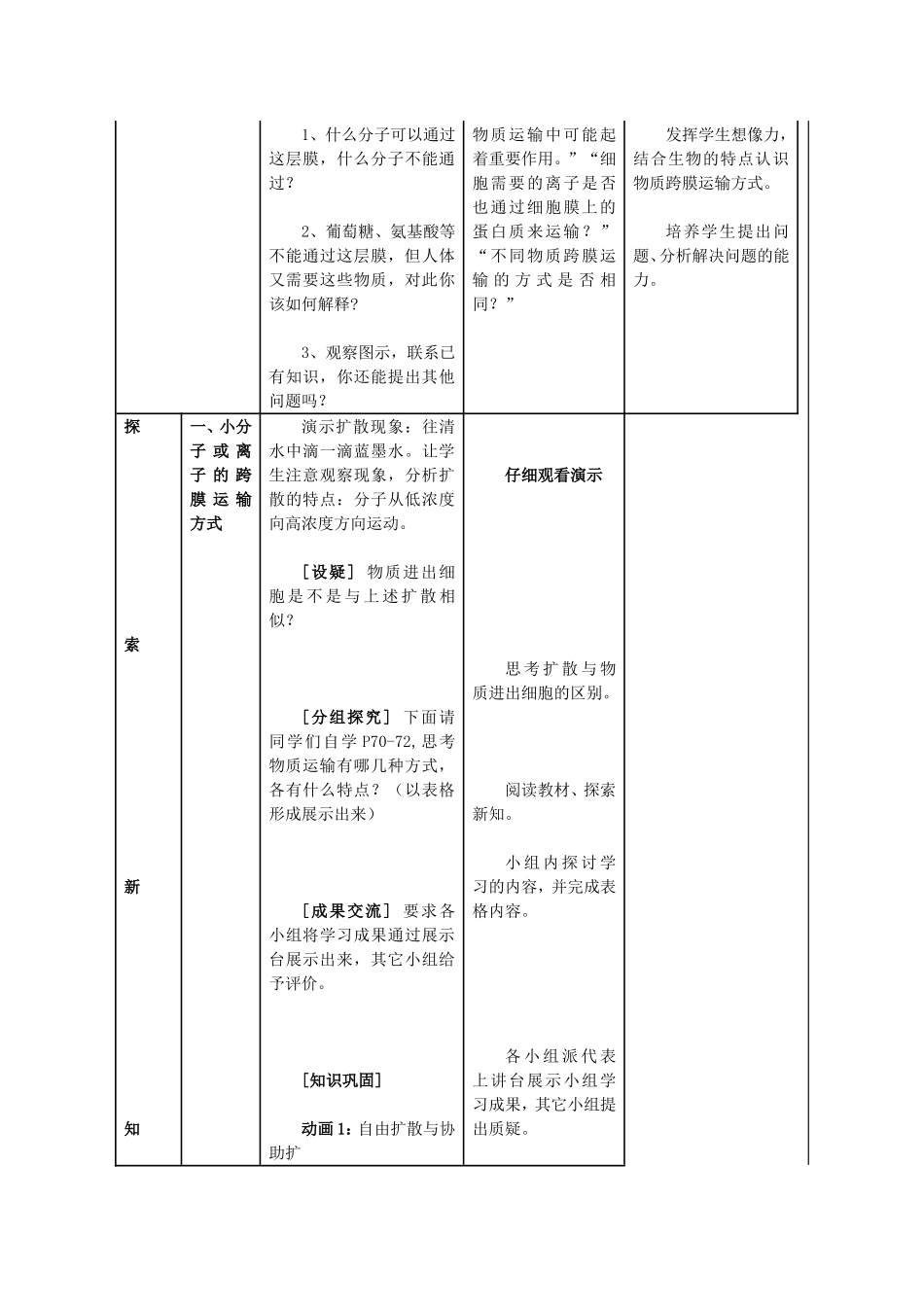 《物质跨膜运输的方式》教学设计_第3页