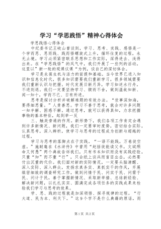 学习“学思践悟”精神心得体会