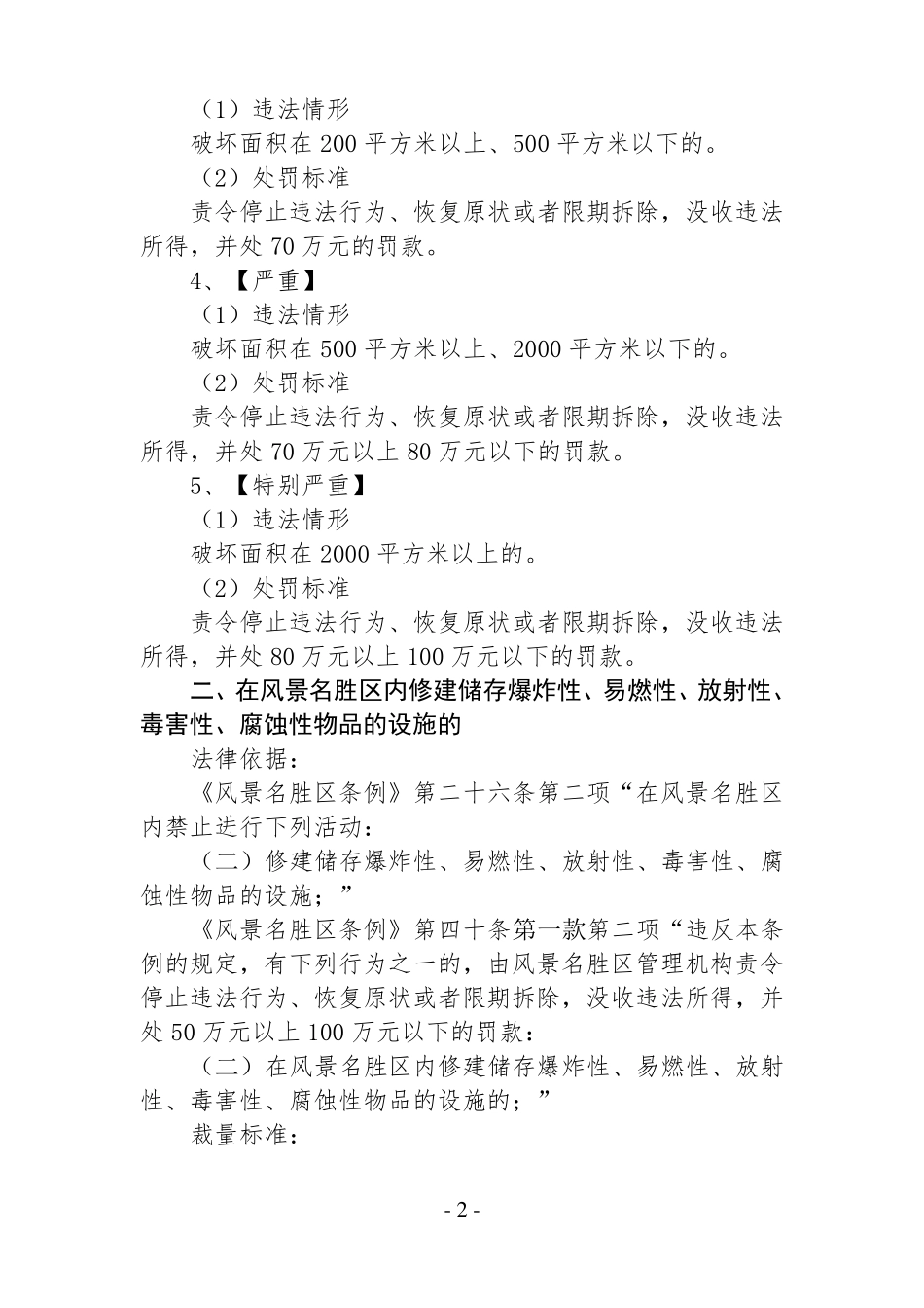 风景区管理行政处罚事项裁量标准_第2页