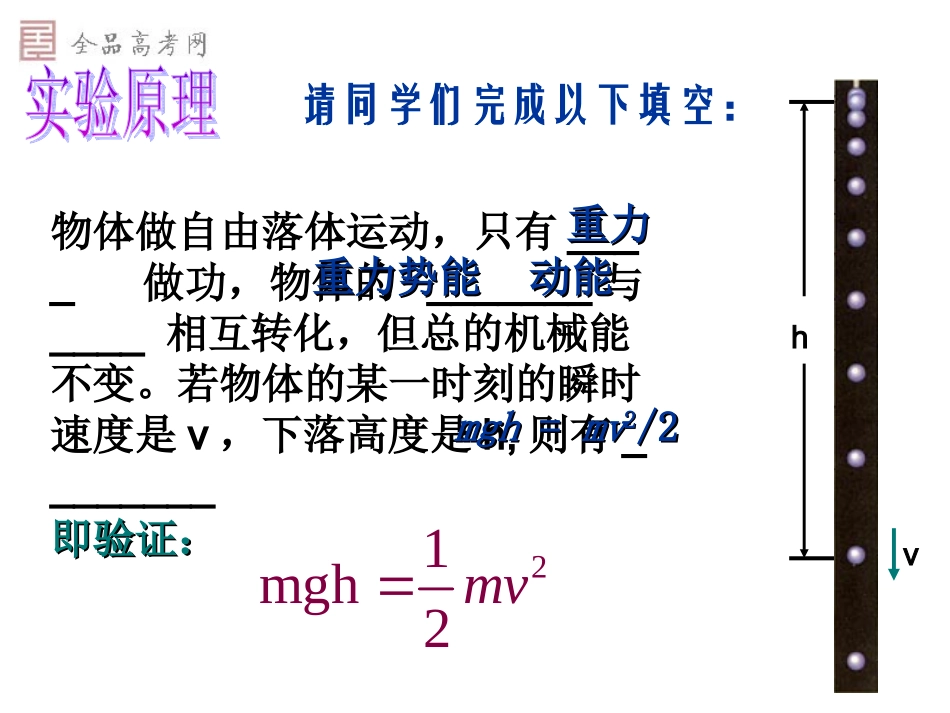新课标必修79实验：验证机械能守恒定律（新课标）_第3页
