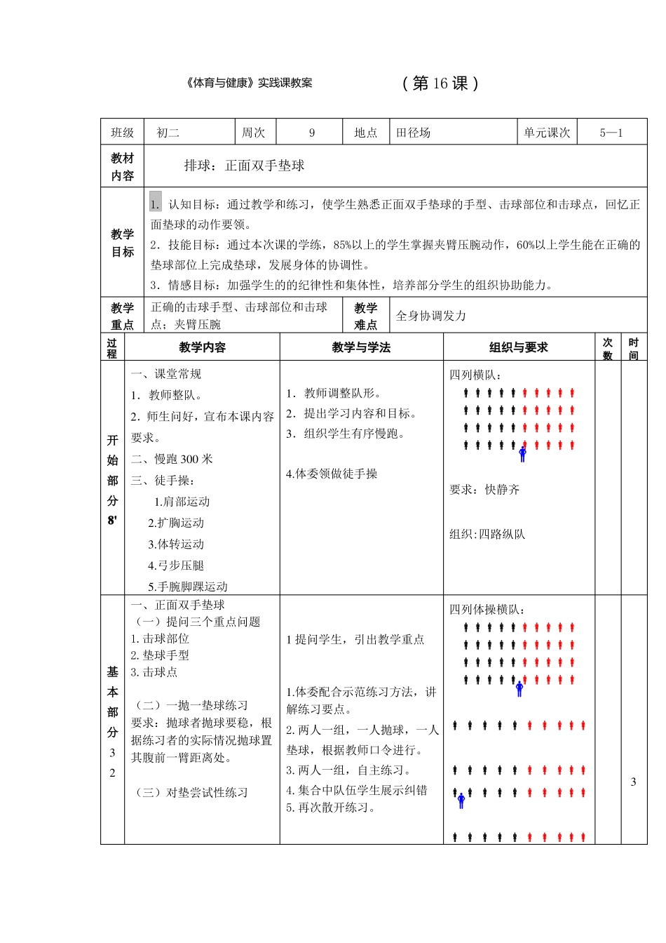 排球课时教案_第1页