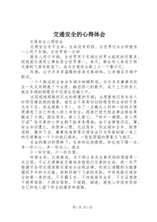 交通安全的心得体会_2
