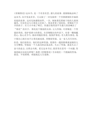 青铜葵花读后感