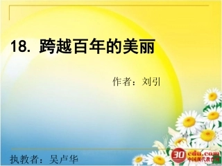 《跨越百年的美丽》教学课件