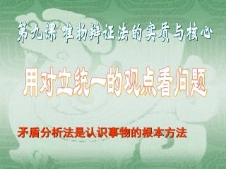 对立统一的观点看问题