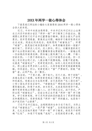 20XX年两学一做心得体会 (5)
