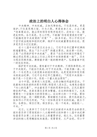 政治上的明白人心得体会