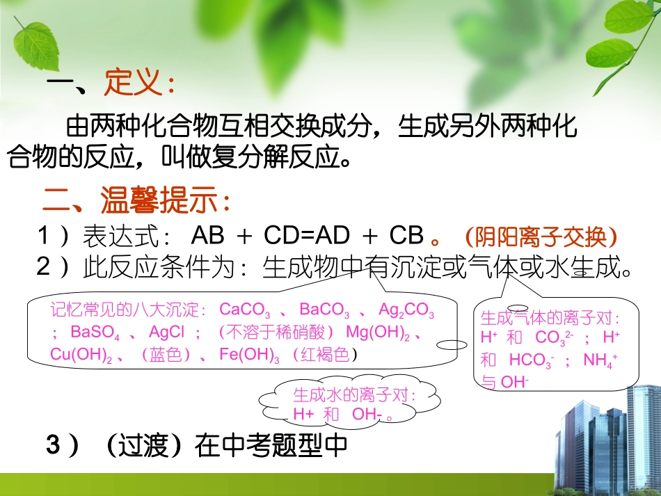 复分解反应知识拓展与挖掘_第2页