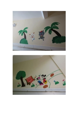 幼儿园楼道墙面卡通画彩绘