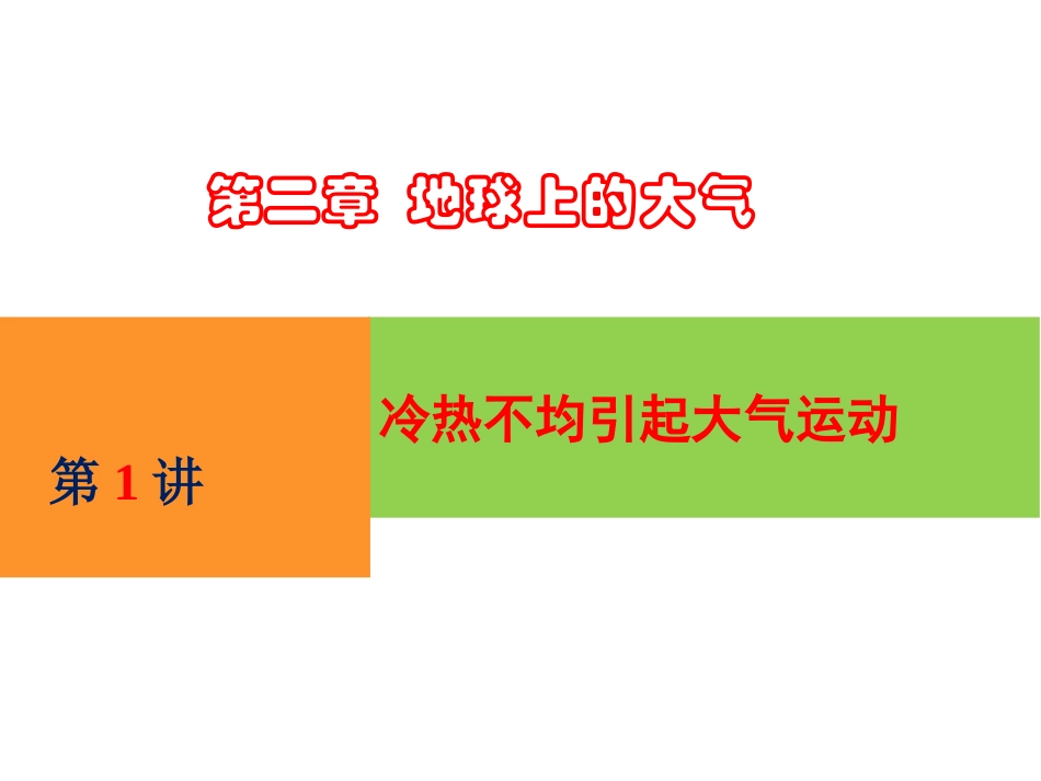 冷热不均引起的大气运动_第1页